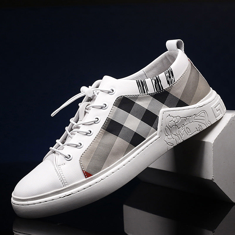 Breathable Check Cloth Board Shoes Youth Casual Shoes Men