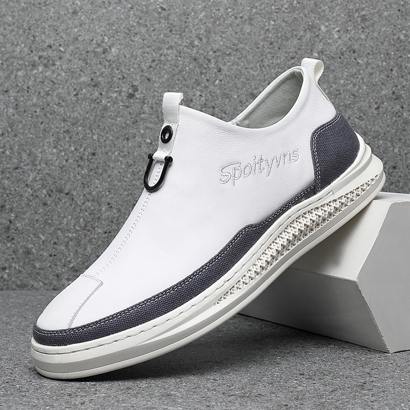 New Mens Leather Casual Shoes White Footwear For Men